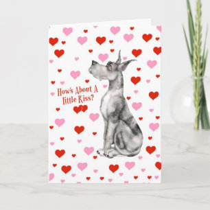Cartes Pour Fêtes Annuelles Great Dane Merle Saint Valentin Embrasse