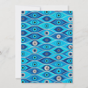Cartes Pour Fêtes Annuelles Grec Mati Mataki - Motif des yeux maléfiques Matia