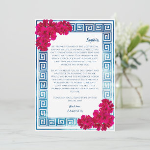Cartes Pour Fêtes Annuelles Grecian Elegance Pink Serez-Vous Ma Femme D'Accuei