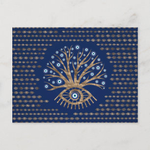 Cartes Pour Fêtes Annuelles Greek Eye Tree - Mati Mataki - Matiasma