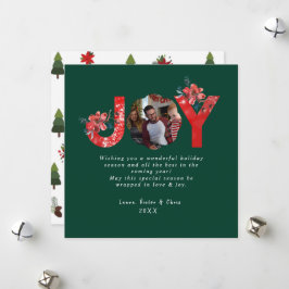 Cartes Pour Fêtes Annuelles Green 1 Photo Joy Simple Custom Christmas
