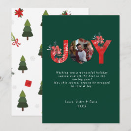 Cartes Pour Fêtes Annuelles Green 1 Photo Joy Simple Custom Christmas
