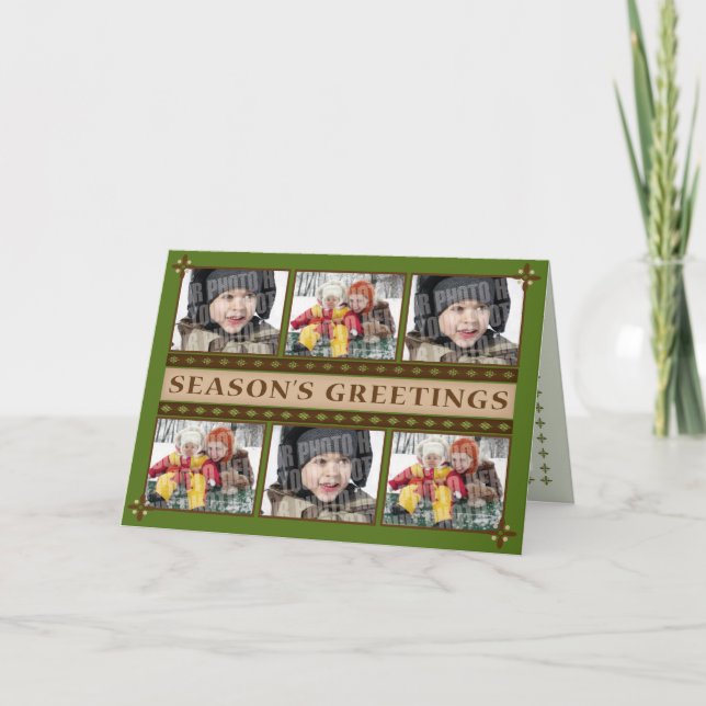 Cartes Pour Fêtes Annuelles Green 6 photo greeting card (Devant)