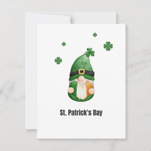 Cartes Pour Fêtes Annuelles Green Black Illustrated Gnome St. Patrick's Day