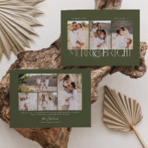 Green Elegant Script Merry & Bright 7 Photos