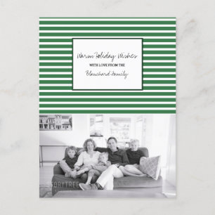 Cartes Pour Fêtes Annuelles Green Festipe Stripes Photo de vacances