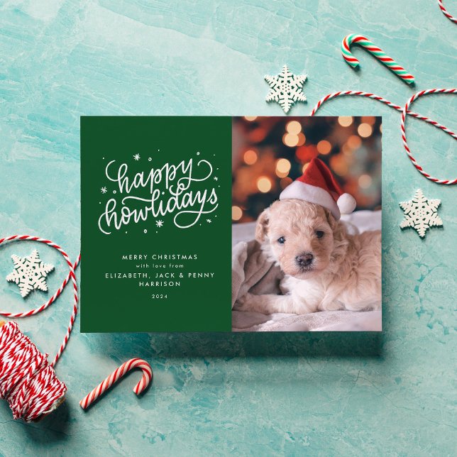 Cartes Pour Fêtes Annuelles Green Happy Howlidays Noël (Créateur téléchargé)