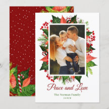Green Holly Berries Peace and Love Photo
