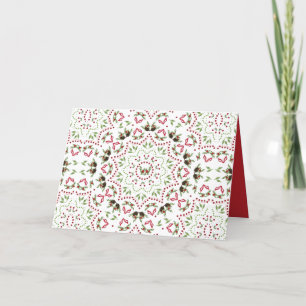 Cartes Pour Fêtes Annuelles Green Holly Élégant Pinecone Verdure élégant