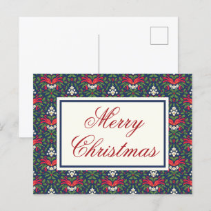 Cartes Pour Fêtes Annuelles Green Holly Feuilles, Red Berries et Red Bow