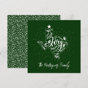 Cartes Pour Fêtes Annuelles Green Joy Feuilles de vacances Texas Shape