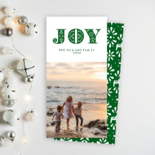 Cartes Pour Fêtes Annuelles Green Joy Swedish Dala Horse Holiday Photocard
