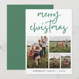 Cartes Pour Fêtes Annuelles Green Joyeux Noël Calligraphie