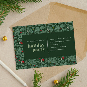Cartes Pour Fêtes Annuelles Green Modern Festive Botanique Fête