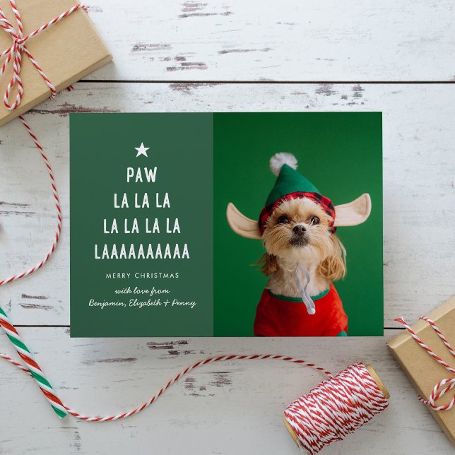 Cartes Pour Fêtes Annuelles Green Paw La La Pet Noël (Créateur téléchargé)