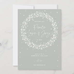 Cartes Pour Fêtes Annuelles Green Peace Love+Joie Éclairage Noël