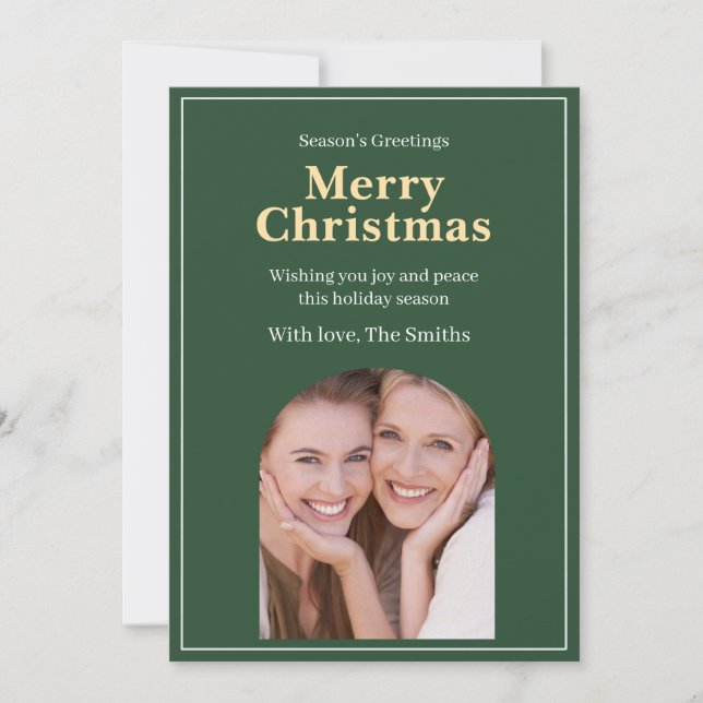 Cartes Pour Fêtes Annuelles Green photo Christmas card (Devant)