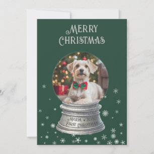 Cartes Pour Fêtes Annuelles Green Snowglobe Snowflake Photo Appartement de vac