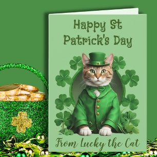 Cartes Pour Fêtes Annuelles Green St Patrick's Amoureux de les chats Irish Kit