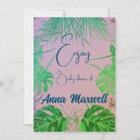 Green Tropical Palm Baby shower Arrière - plan mod