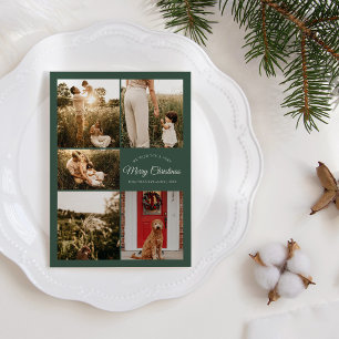 Cartes Pour Fêtes Annuelles Green Very Joyeux Noël Cinq photos Collage