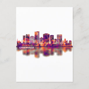 Cartes Pour Fêtes Annuelles Greenville Caroline du Sud Skyline