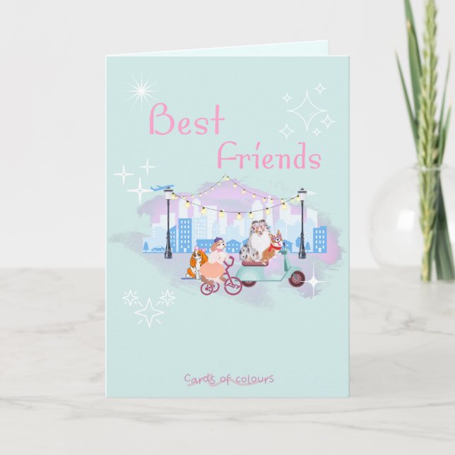 Cartes Pour Fêtes Annuelles Greeting card best friends  (Devant)