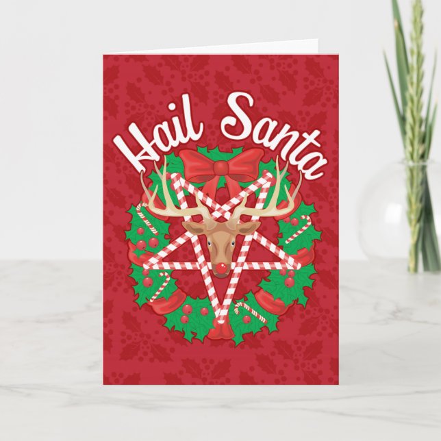 Cartes Pour Fêtes Annuelles Grêle Père Noël ! (Devant)