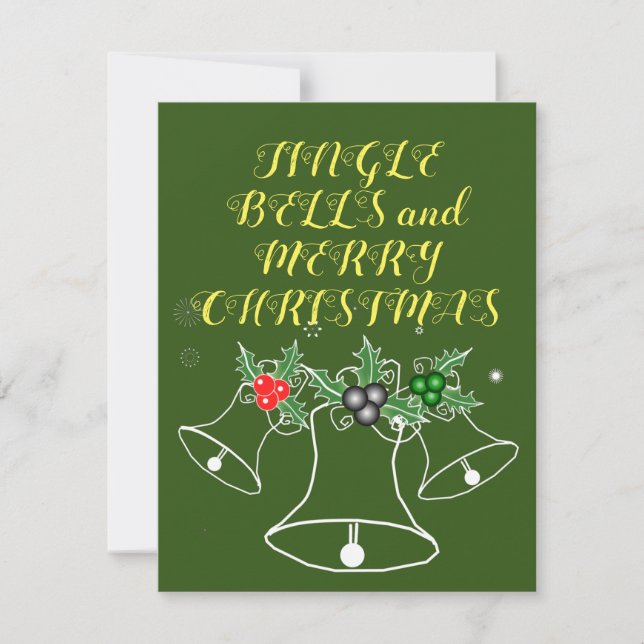 Cartes Pour Fêtes Annuelles Grelots et Joyeux Noël (Devant)