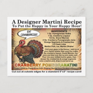 Cartes Pour Fêtes Annuelles Grenade aux cannebergesThanksgiving Martini Recett