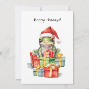 Cartes Pour Fêtes Annuelles Grenouille à Santa Hat Noël Cadeaux amusants