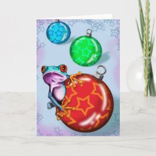 Cartes Pour Fêtes Annuelles Grenouille d'arbre de Noël