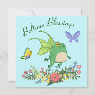 Cartes Pour Fêtes Annuelles Grenouille de fée Bienheureux Beltane Wicca Sabbat