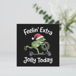Cartes Pour Fêtes Annuelles Grenouille de Noël drôle se sentant particulièreme