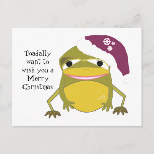 Cartes Pour Fêtes Annuelles Grenouille humoristique dans un Casquette de Noël