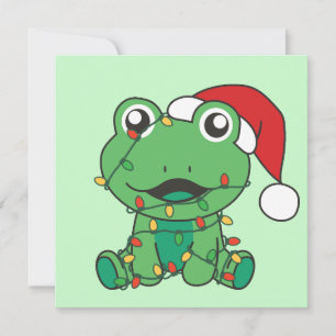 Cartes Pour Fêtes Annuelles Grenouille Noël Animaux d'hiver Grenouilles de Noë