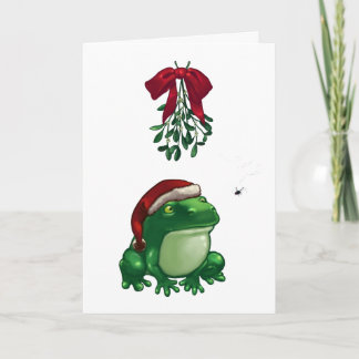 Cartes Pour Fêtes Annuelles Grenouille sous le gui