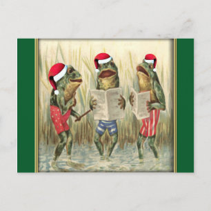 Cartes Pour Fêtes Annuelles Grenouilles chantant Joyeux Noël