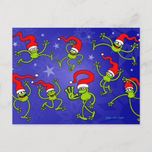 Cartes Pour Fêtes Annuelles Grenouilles de Noël sauter, danser et célébrer!