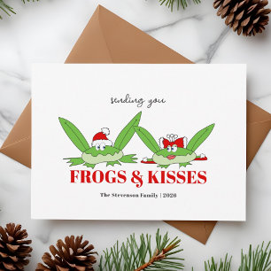 Cartes Pour Fêtes Annuelles Grenouilles et baisers Fantastique Noël