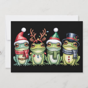 Cartes Pour Fêtes Annuelles Grenouilles Noël Amoureux des Grenouilles Mignon P
