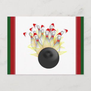 Cartes Pour Fêtes Annuelles Grève du bowling de Noël
