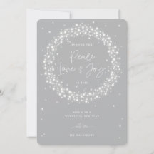 Grey Peace Love+Joie Éclairage de Noël