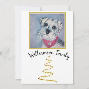 Cartes Pour Fêtes Annuelles Grey Schnauzer Chiot Joyeux