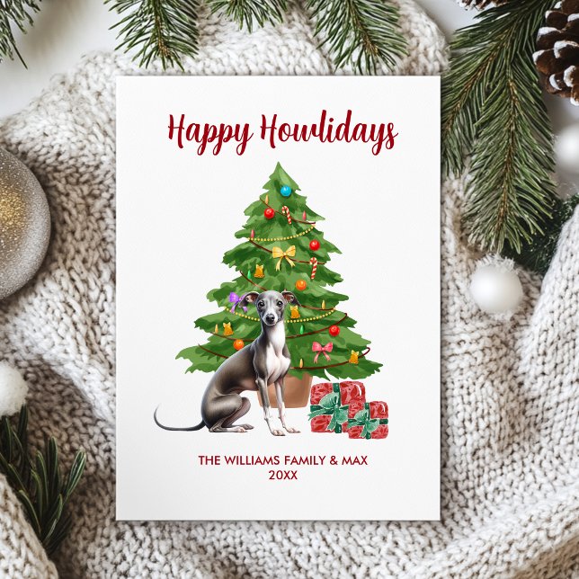 Cartes Pour Fêtes Annuelles Greyhound Chig Noël de famille (Créateur téléchargé)