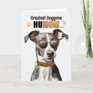 Cartes Pour Fêtes Annuelles Greyhound Dog Greatest HuMOM Mother's Day