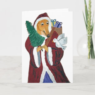 Cartes Pour Fêtes Annuelles Greyhound Père Noël