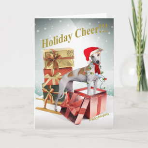 Cartes Pour Fêtes Annuelles Greyhound Sleigh et cadeaux