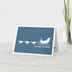 Cartes Pour Fêtes Annuelles Greyhounds Pulling Santa's Sleigh
