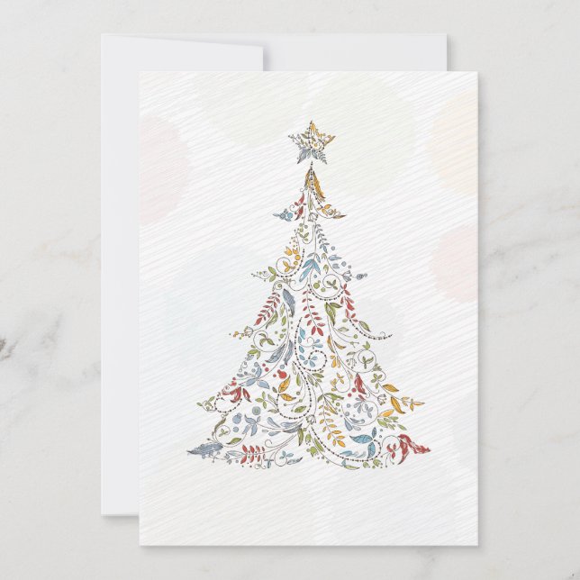 Cartes Pour Fêtes Annuelles gribouillis caniche arbre de noël (Devant)